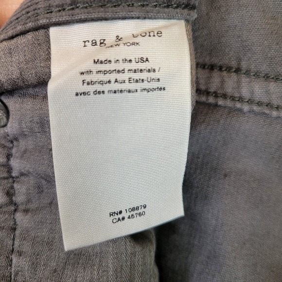 Rag & Bone Mens Corduroy Mid Rise Straight Leg Chino Pants Size 32 Gray Preppy - Picture 4 of 11